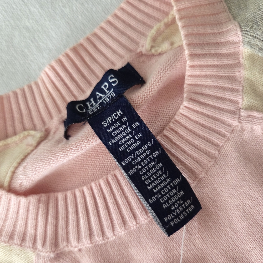 NEW Chaps Color-Block Pullover - Size S - Picture 3 of 7